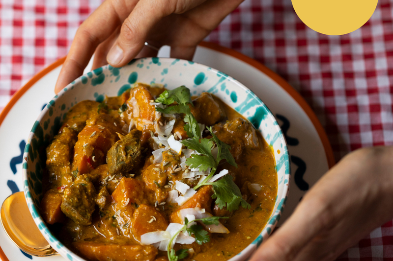 Coconut Lamb Curry, a gut-friendly slow-cooked dinner from The Sweet Potato Kitchen