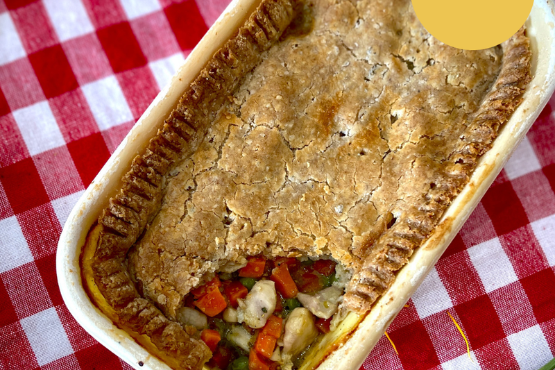 The Sweet Potato Kitchen Chicken and Vegetable Pot Pie, an example of a hand-crafted home-cooked meal