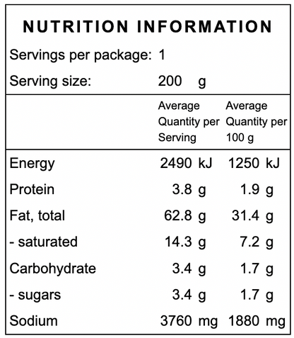 Caulliflower rice nutrition pane