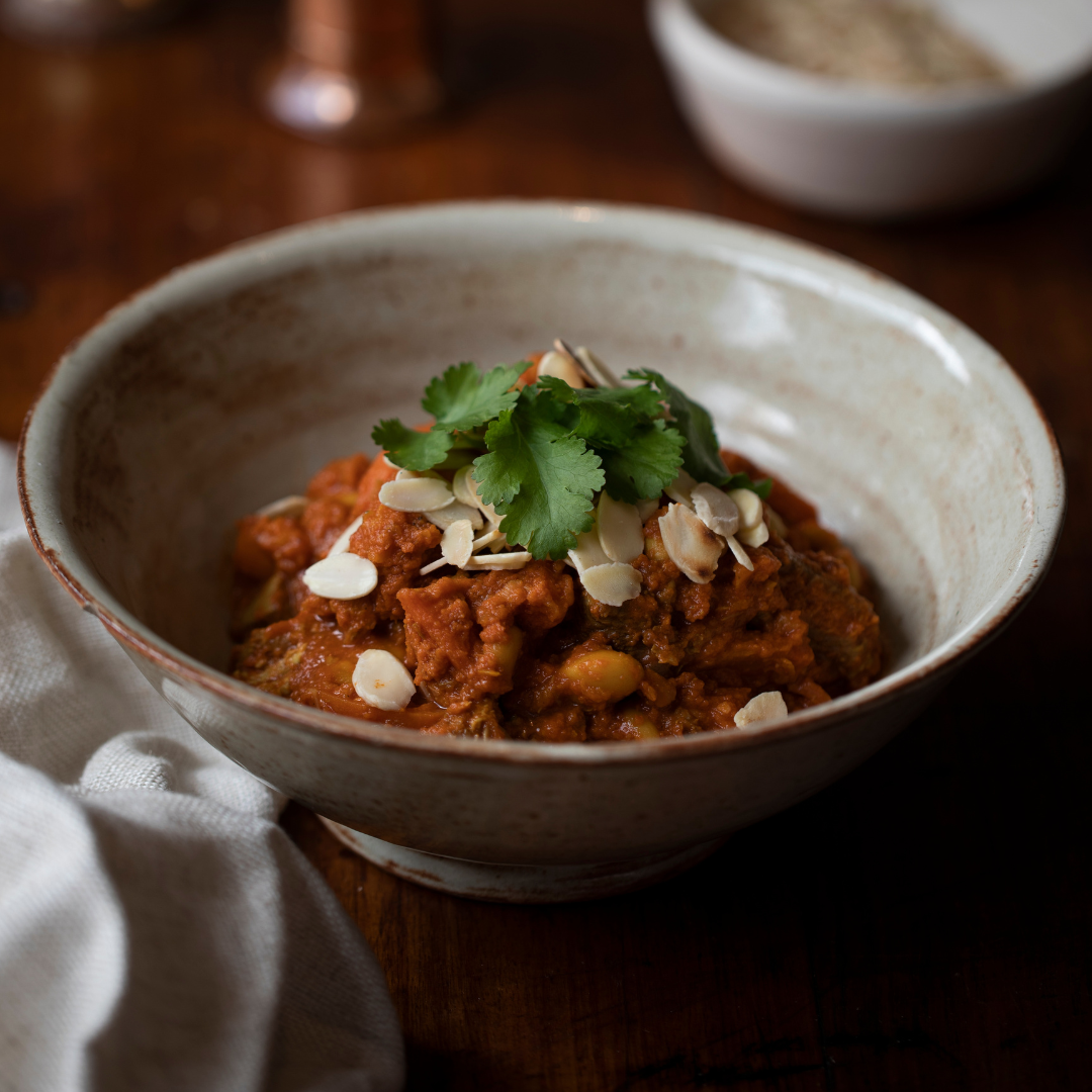 Moroccan Lamb Tagine serves 2-3 organic grass fed and finished lamb high protein organic ready made meals