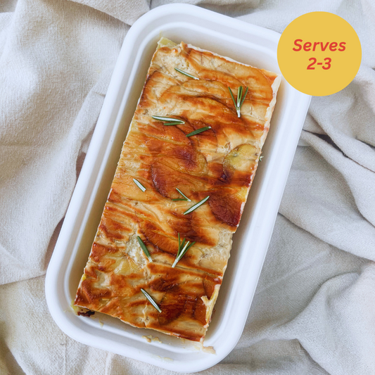 potato gratin vegan gluten free organic ready made meal in sustainable packaging melbourne